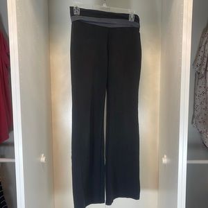 Gap Fit G Balance Black Bootcut Yoga Pants with Roll Down Waist Size Large Long